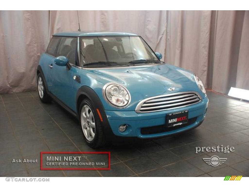 2008 Cooper Hardtop - Oxygen Blue / Lounge Carbon Black photo #7