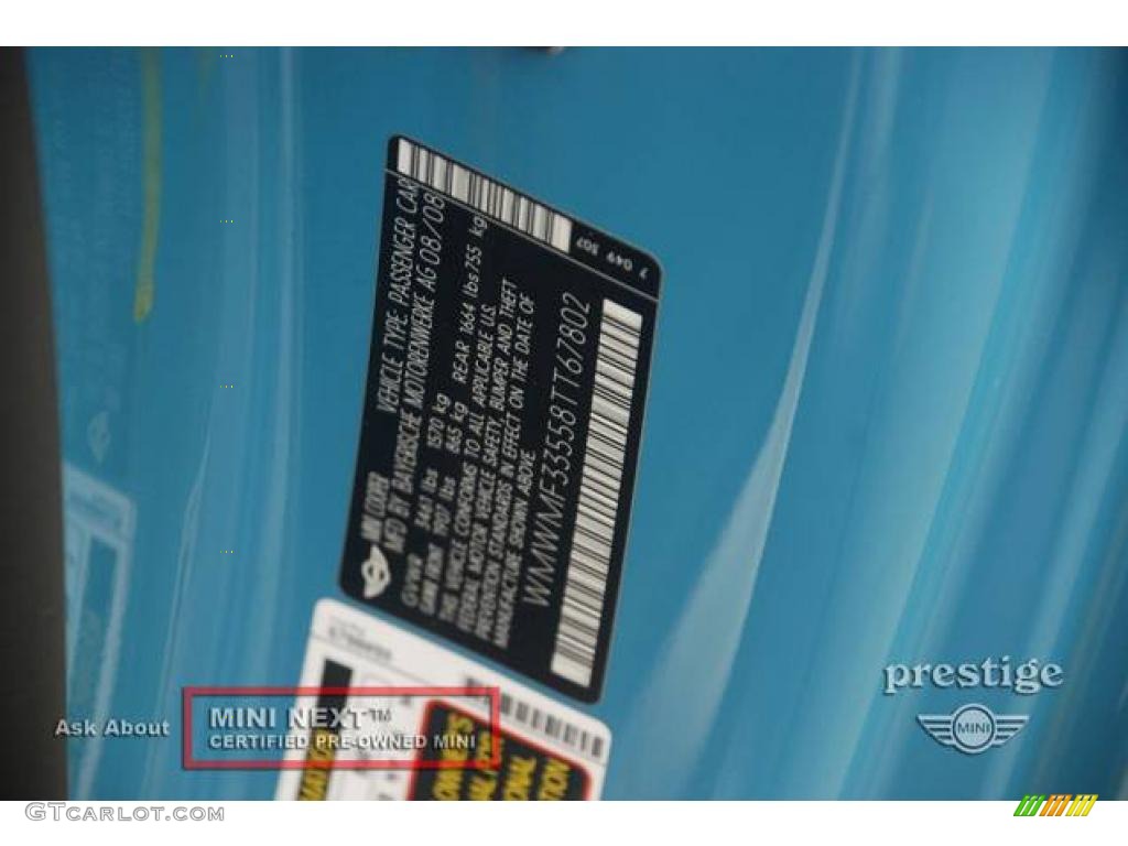 2008 Cooper Hardtop - Oxygen Blue / Lounge Carbon Black photo #12