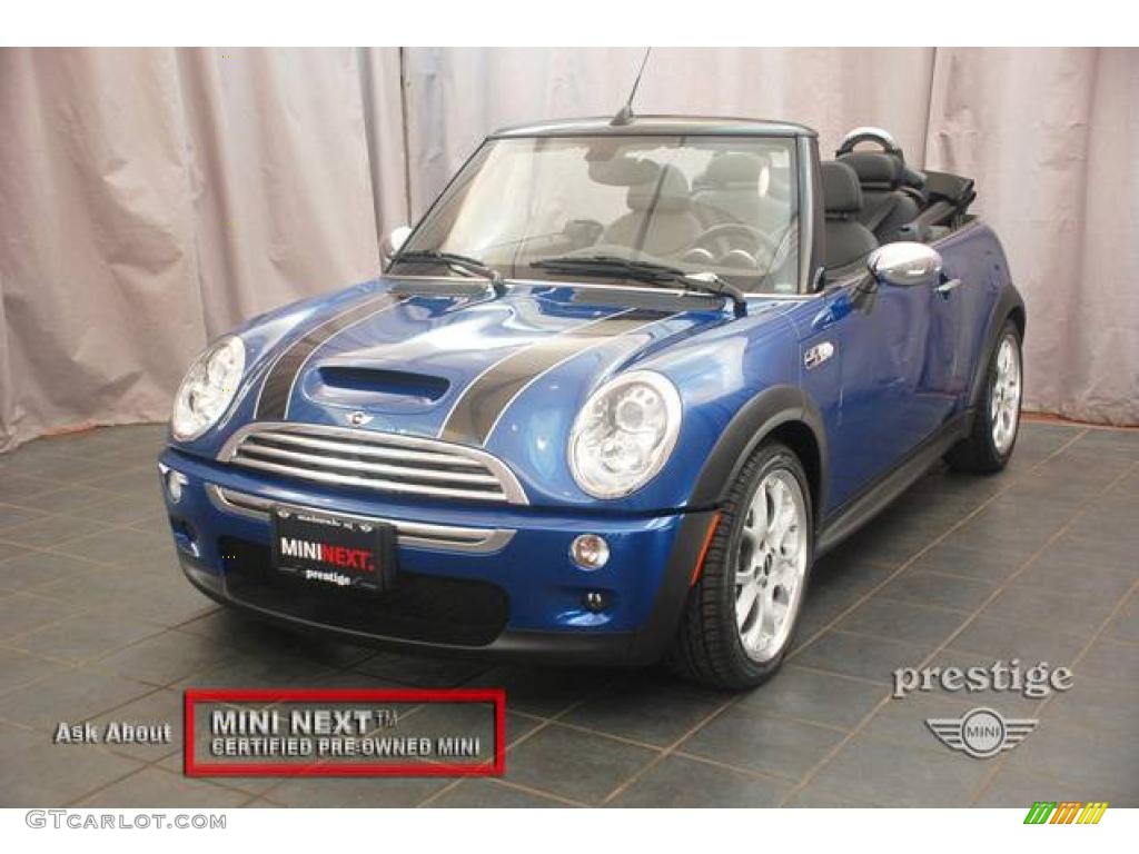 2008 Cooper S Convertible - Lightning Blue Metallic / Panther Black photo #1