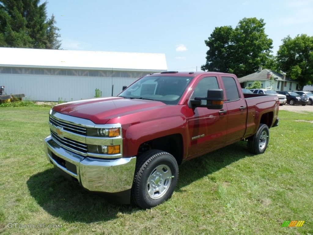 Deep Ruby Metallic 2015 Chevrolet Silverado 2500HD WT Double Cab 4x4 Exterior Photo #105299687