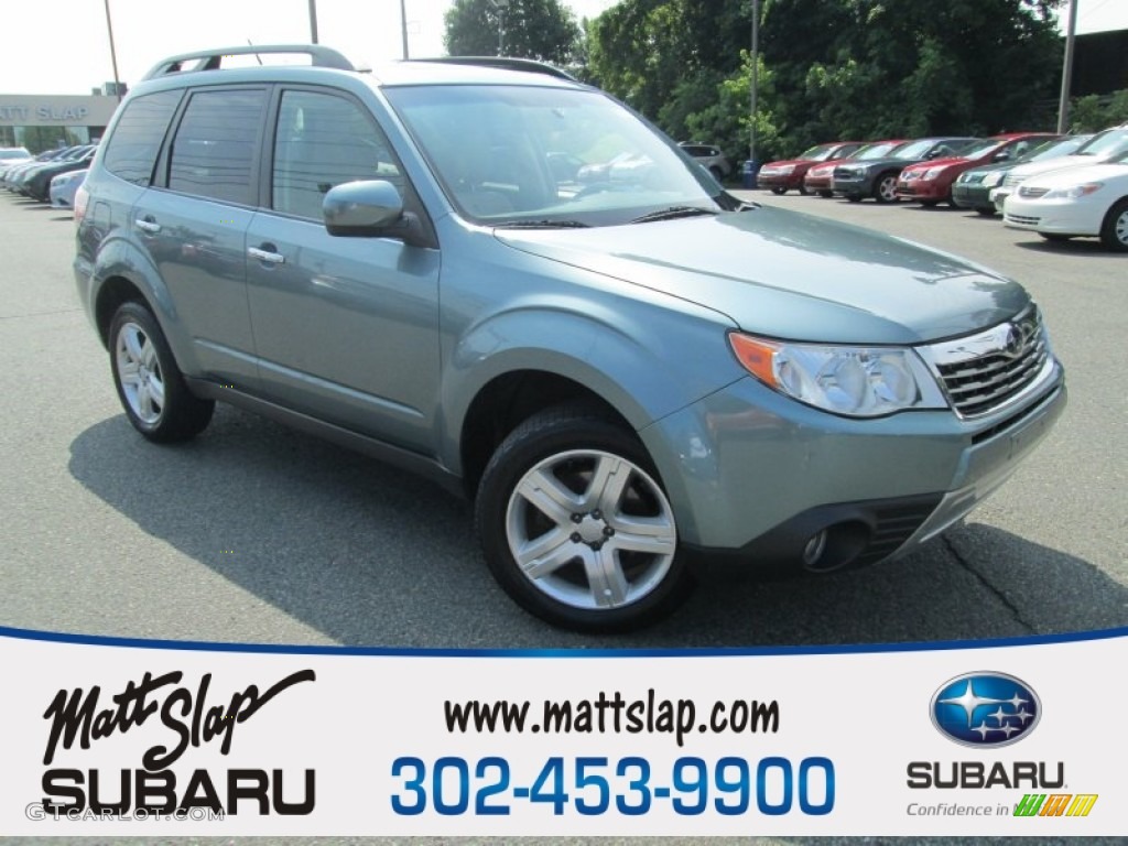 2009 Forester 2.5 X Limited - Sage Green Metallic / Platinum photo #1