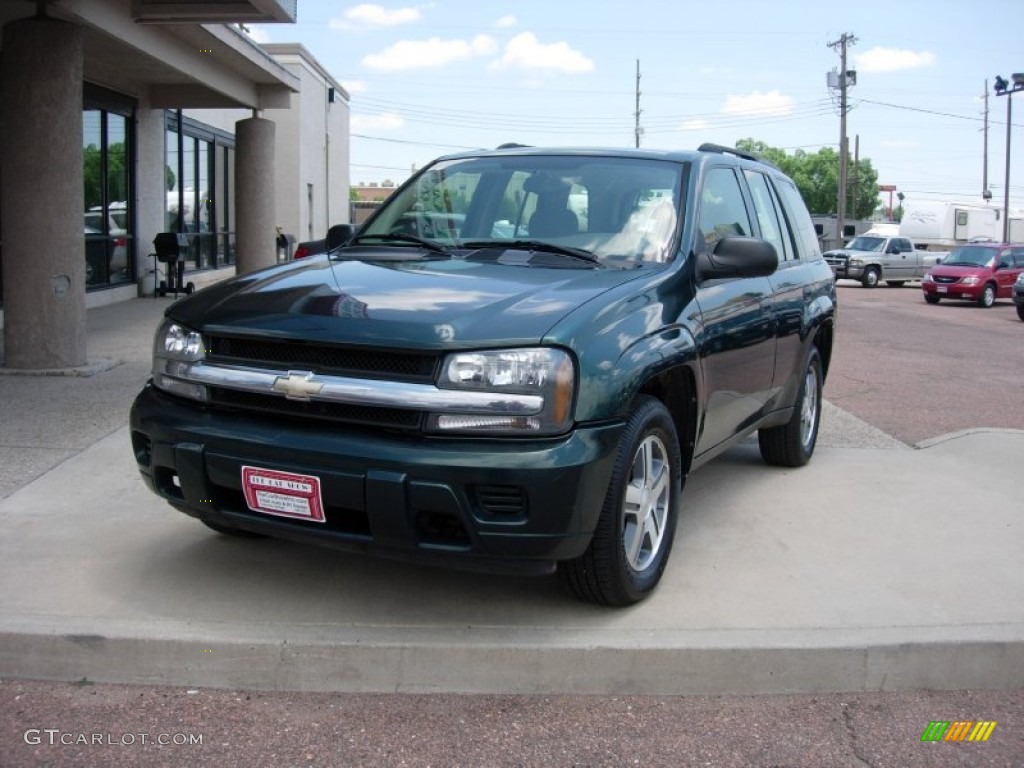 2005 TrailBlazer LS 4x4 - Emerald Jewel Green Metallic / Light Gray photo #17