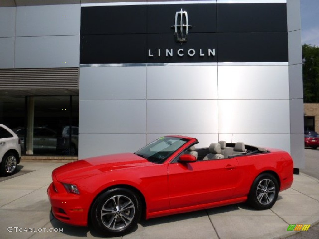 2014 Mustang V6 Premium Convertible - Race Red / Medium Stone photo #1