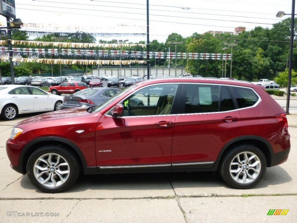 2013 X3 xDrive 28i - Vermillion Red Metallic / Oyster photo #1