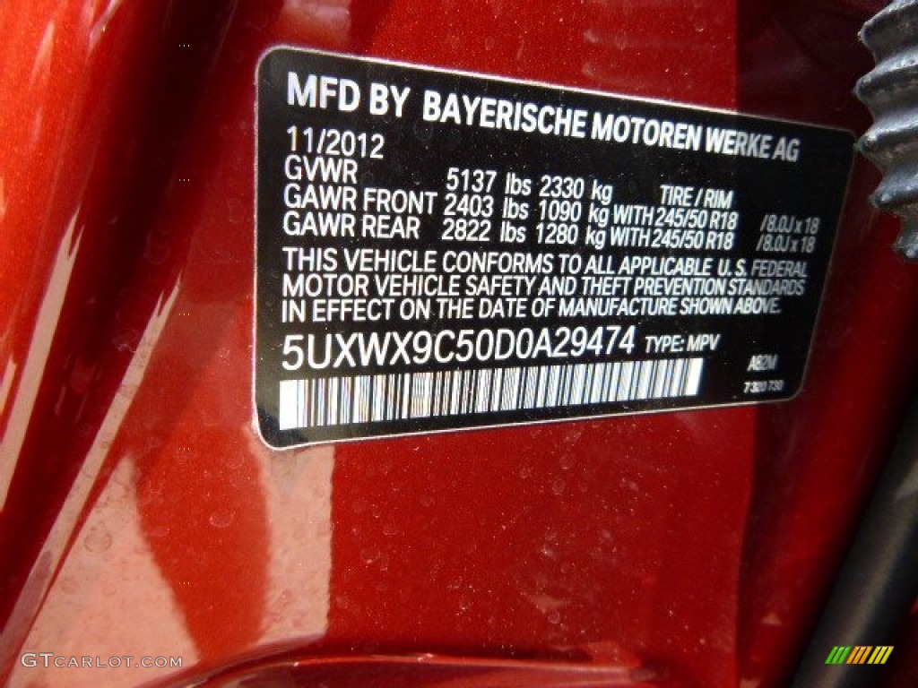 2013 X3 xDrive 28i - Vermillion Red Metallic / Oyster photo #2