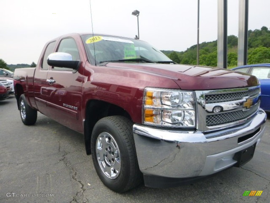 2013 Silverado 1500 LT Extended Cab - Deep Ruby Metallic / Ebony photo #9