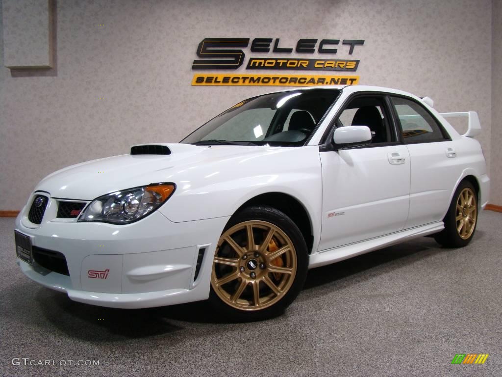 2006 Impreza WRX STi - Aspen White / Anthracite Black/Blue Alcantara photo #1