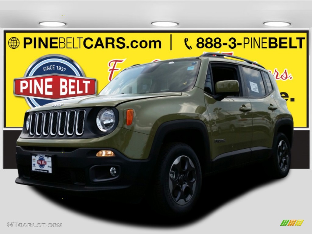 2015 Renegade Latitude 4x4 - Commando Green / Black photo #1