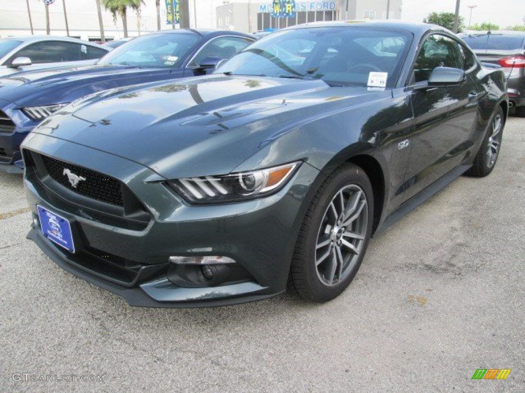 2015 Mustang GT Coupe - Guard Metallic / Ebony photo #1