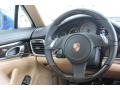 2015 Porsche Panamera Black/Luxor Beige Interior Steering Wheel Photo