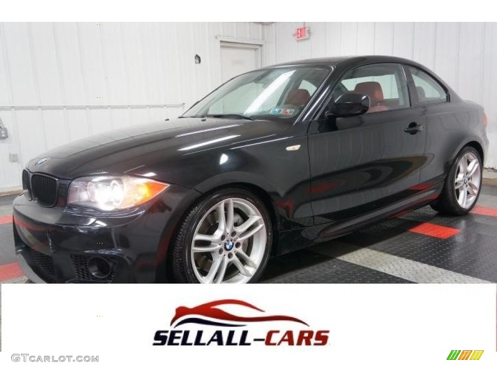 2011 1 Series 135i Coupe - Jet Black / Coral Red photo #1