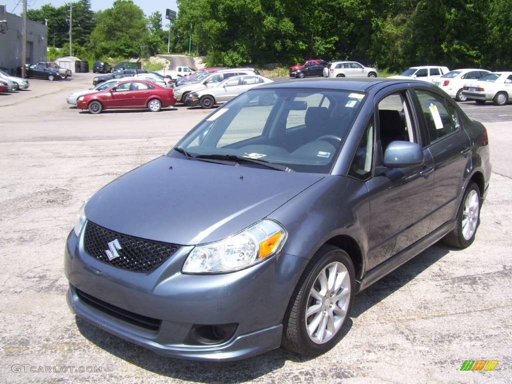 2008 SX4 Sport Sedan - Azure Grey Metallic / Black photo #1