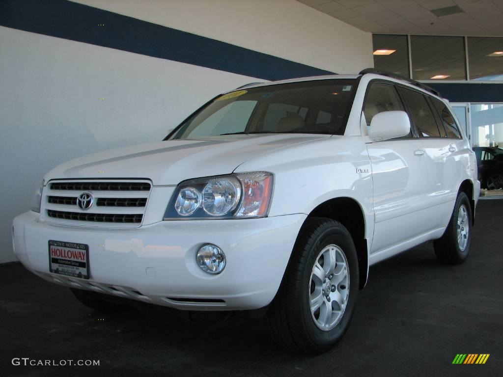 2001 Highlander Limited 4WD - Super White / Ivory photo #1