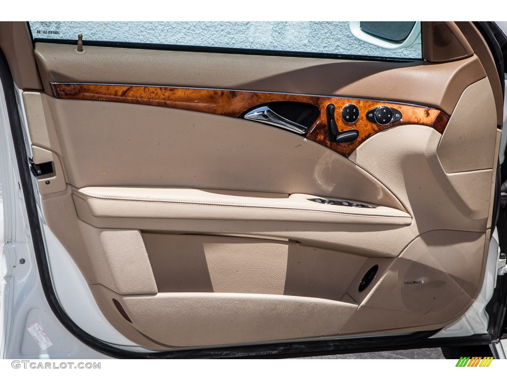 2008 Mercedes-Benz E 350 Sedan Sahara Beige/Black Door Panel Photo #105329333