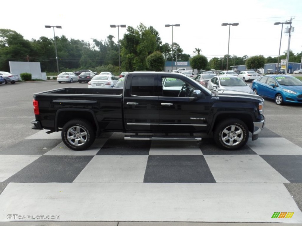 2014 Sierra 1500 SLT Double Cab 4x4 - Onyx Black / Cocoa/Dune photo #3