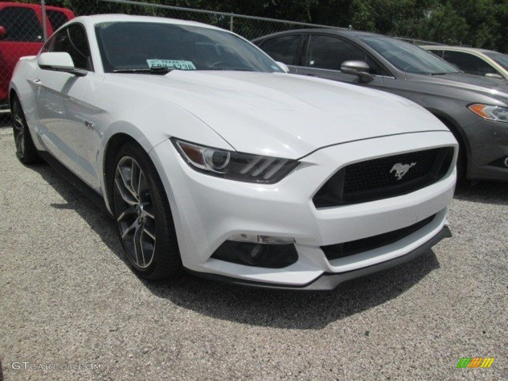 2015 Mustang GT Premium Coupe - Oxford White / Dark Saddle photo #1