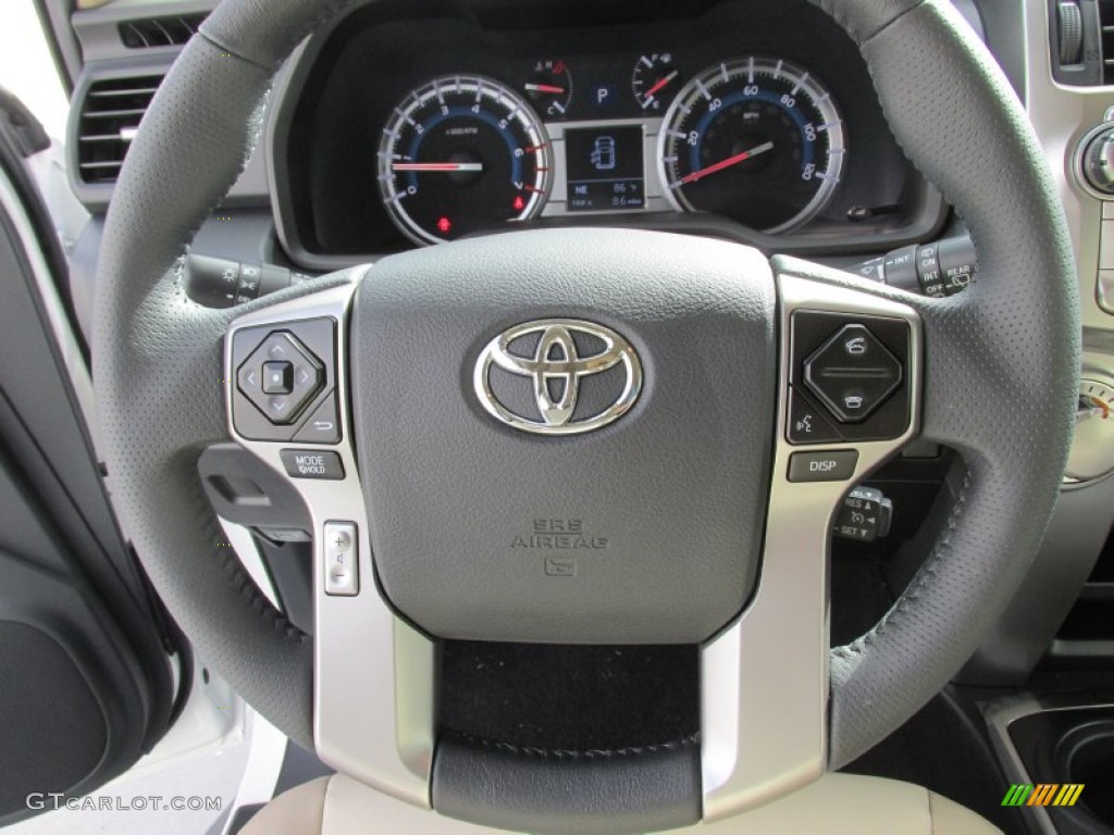 2015 Toyota 4Runner SR5 Premium Sand Beige Steering Wheel Photo #105337782
