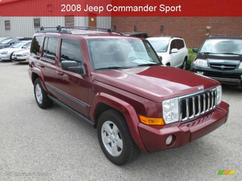 2008 Commander Sport 4x4 - Red Rock Crystal Pearl / Dark Slate Gray photo #1