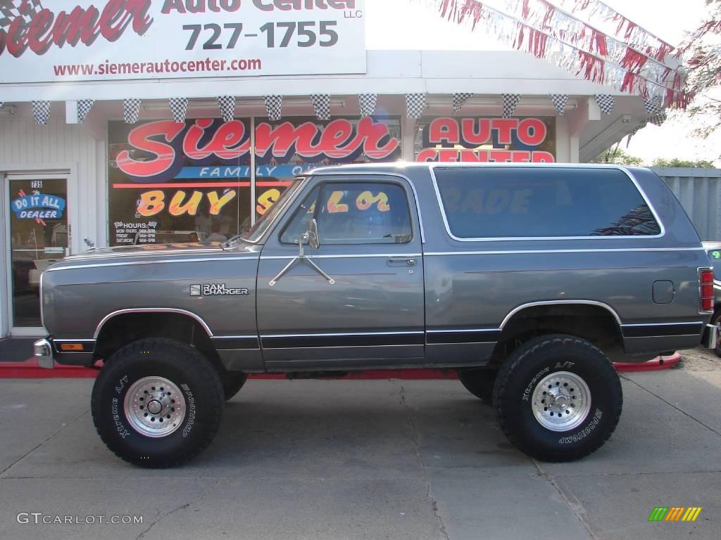 1987 Ramcharger LE 150 4x4 - Charcoal Pearl Metallic / Red photo #1