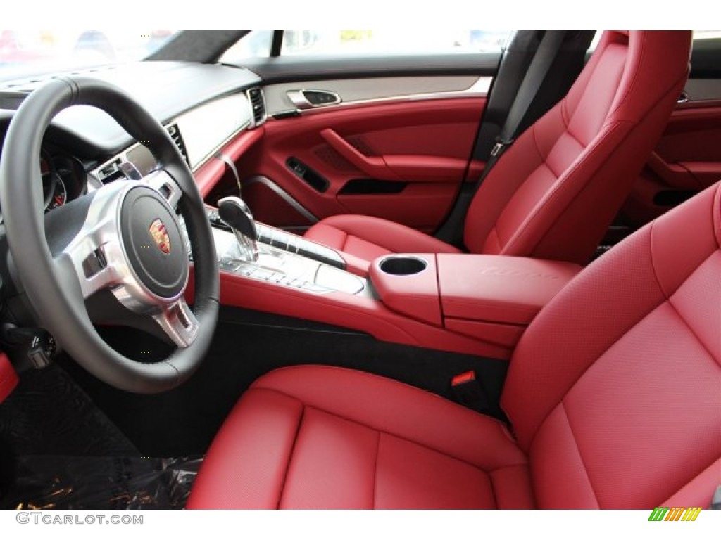 Black/Carrera Red Interior 2015 Porsche Panamera Turbo Photo #105353578