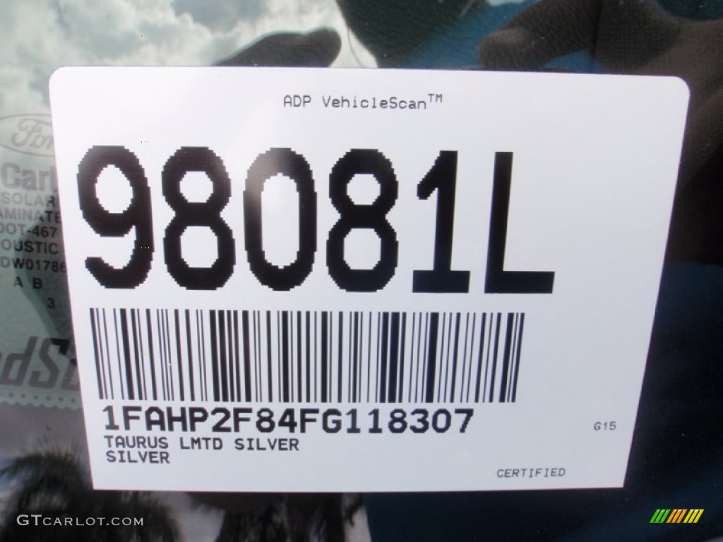 2015 Taurus Limited - Ingot Silver Metallic / Charcoal Black photo #22