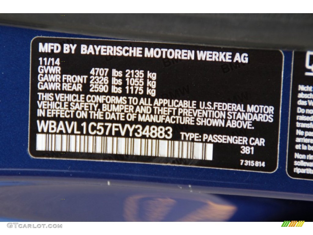 2015 X1 Color Code 381 for Le Mans Blue Metallic Photo #105355621