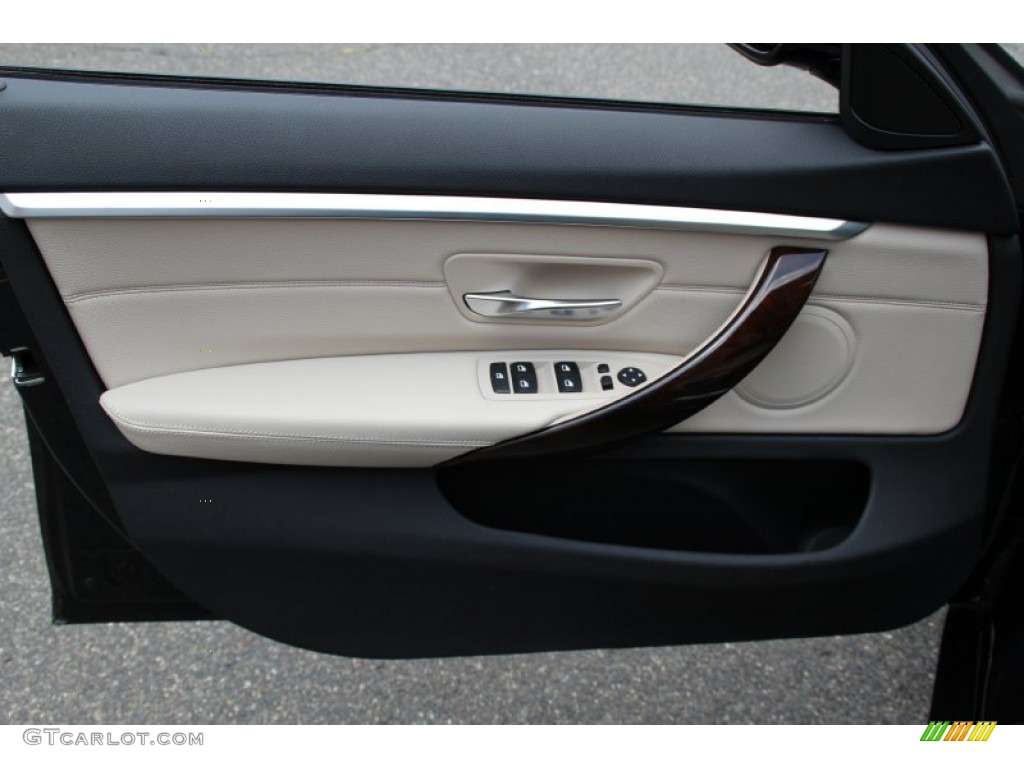 2015 BMW 4 Series 428i xDrive Gran Coupe Oyster/Black Door Panel Photo #105355939