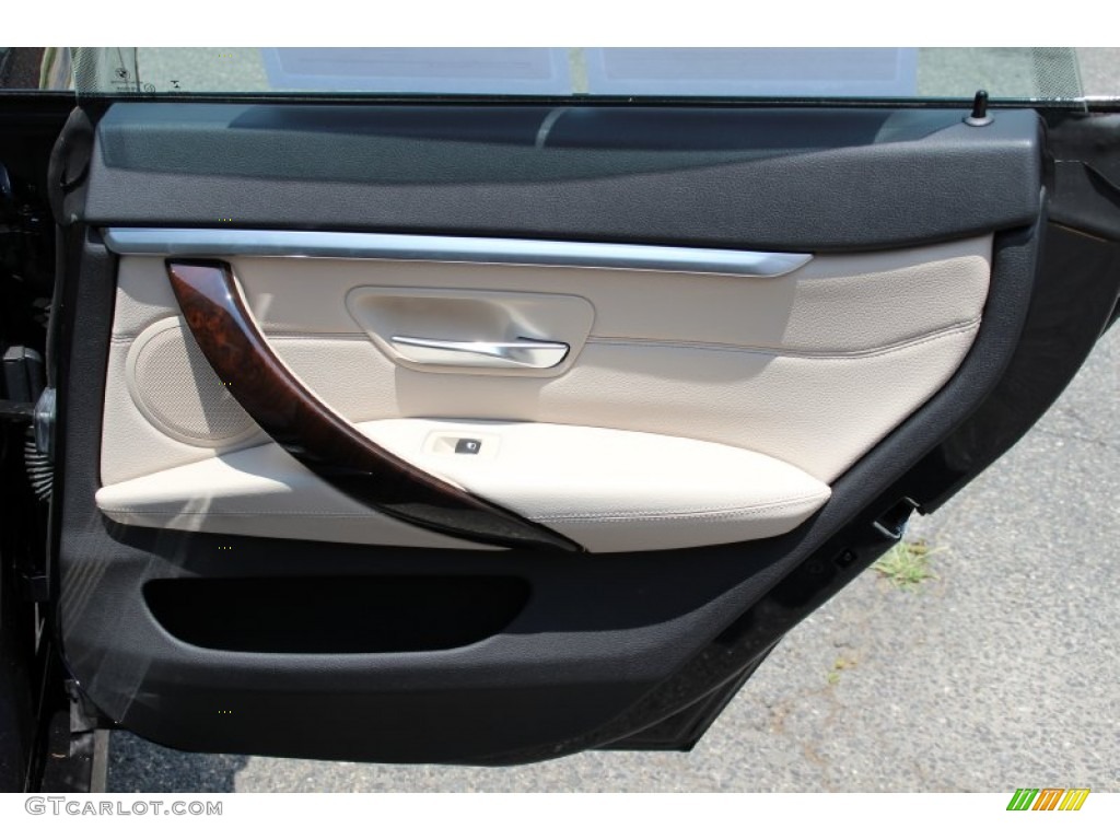 2015 BMW 4 Series 428i xDrive Gran Coupe Oyster/Black Door Panel Photo #105356296