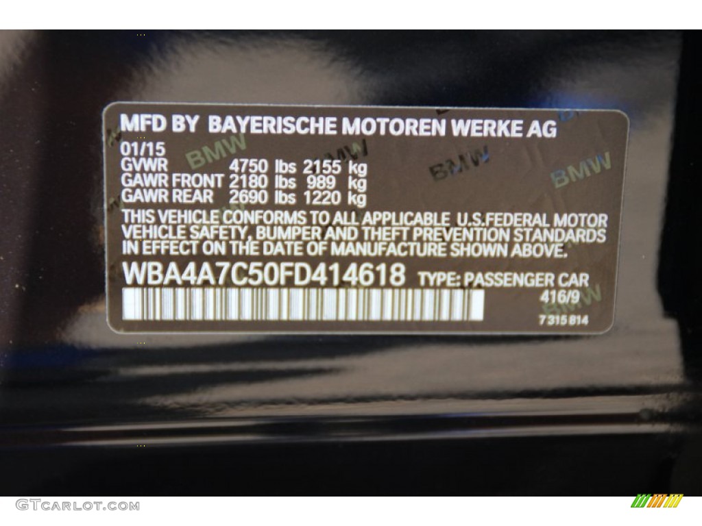 2015 4 Series Color Code 416 for Carbon Black Metallic Photo #105356512