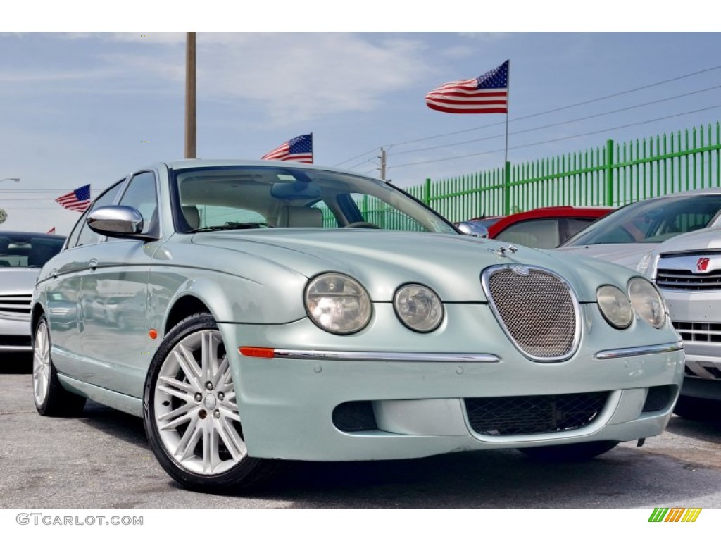 2008 S-Type 3.0 - Seafrost Metallic / Ivory photo #1