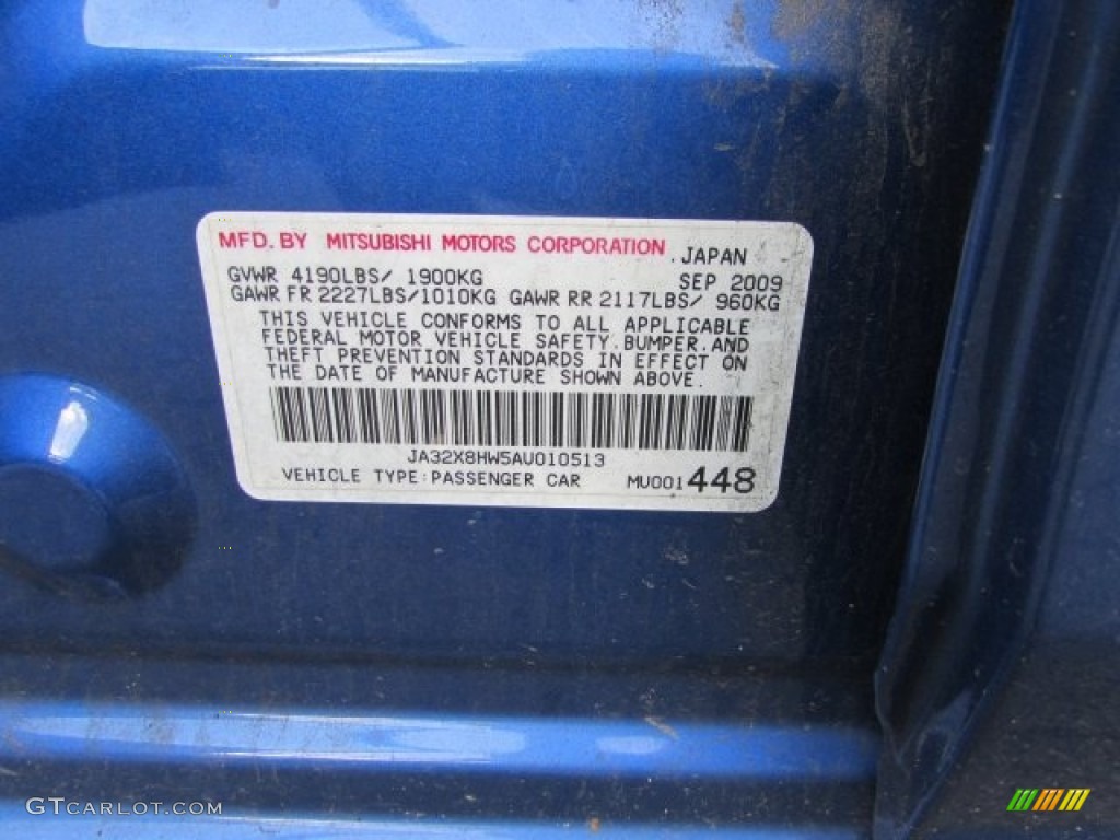 2010 Lancer Sportback GTS - Octane Blue Metallic / Black photo #9