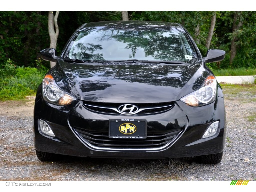 2012 Elantra GLS - Midnight Black / Gray photo #2