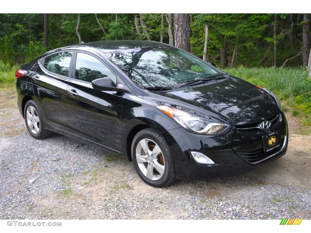 2012 Elantra GLS - Midnight Black / Gray photo #6