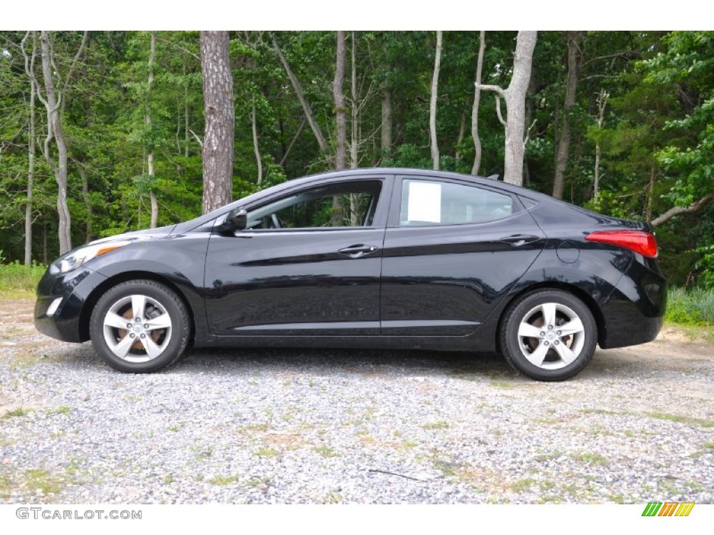 2012 Elantra GLS - Midnight Black / Gray photo #8