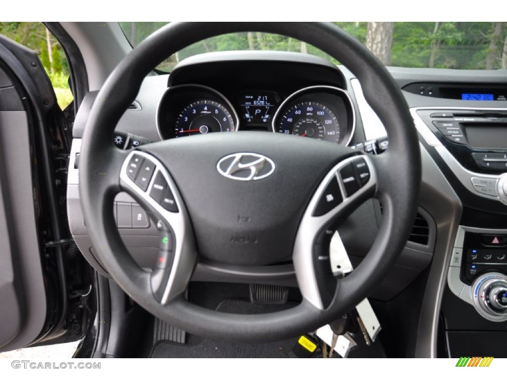 2012 Elantra GLS - Midnight Black / Gray photo #14