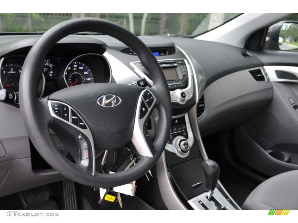 2012 Elantra GLS - Midnight Black / Gray photo #15