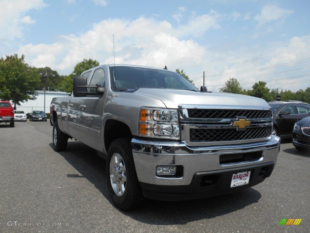 2011 Silverado 3500HD LTZ Crew Cab 4x4 - Sheer Silver Metallic / Light Titanium/Dark Titanium photo #1