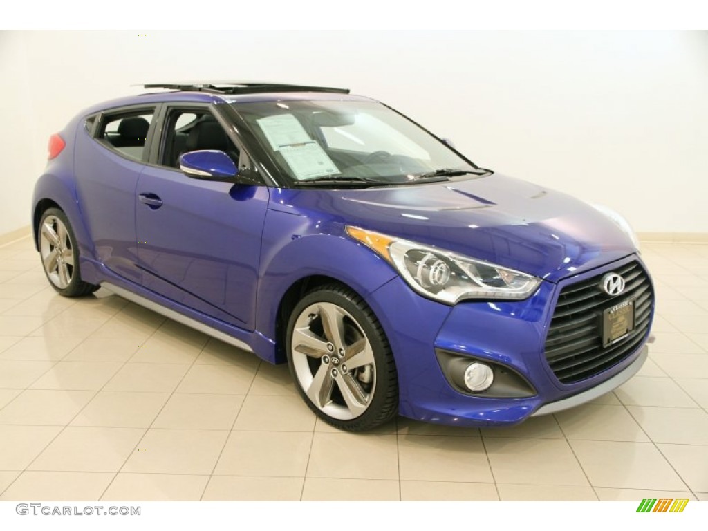 2013 Veloster Turbo - Marathon Blue / Black photo #1