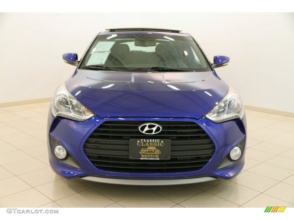 2013 Veloster Turbo - Marathon Blue / Black photo #2