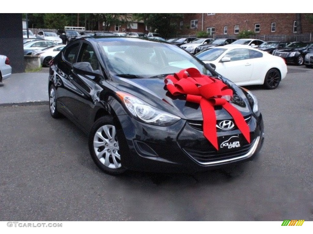 2012 Elantra GLS - Midnight Black / Beige photo #1