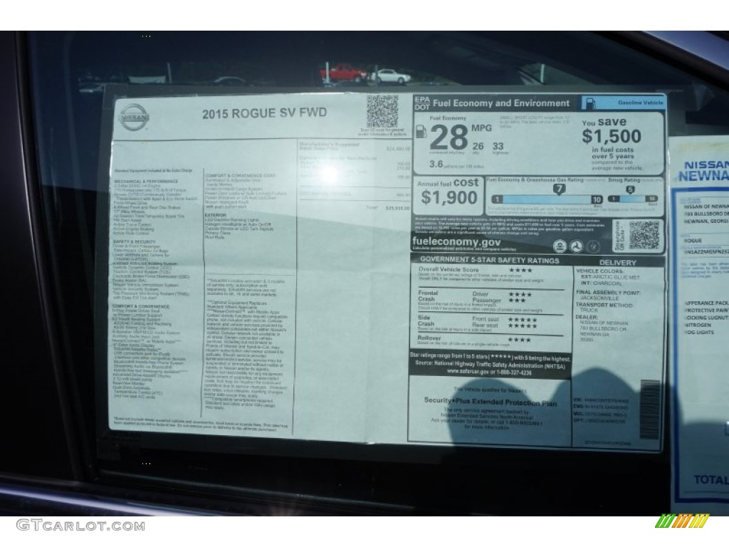 2015 Nissan Rogue SV Window Sticker Photo #105380376