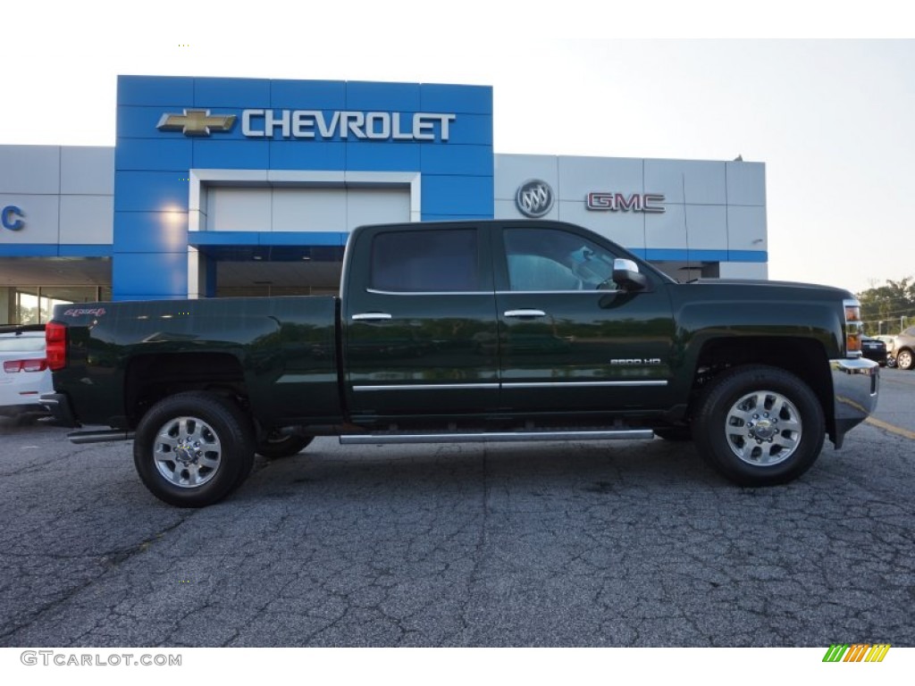 2015 Silverado 2500HD LTZ Crew Cab 4x4 - Rainforest Green Metallic / Cocoa/Dune photo #8