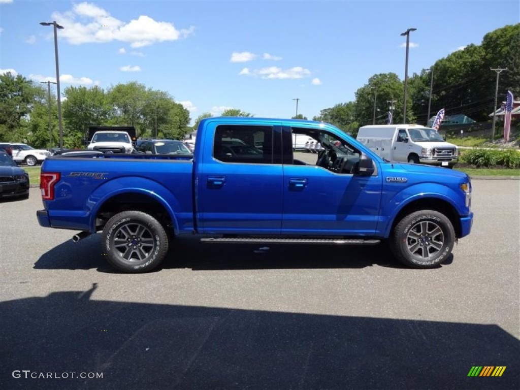 2015 F150 XLT SuperCrew 4x4 - Blue Flame Metallic / Medium Earth Gray photo #8