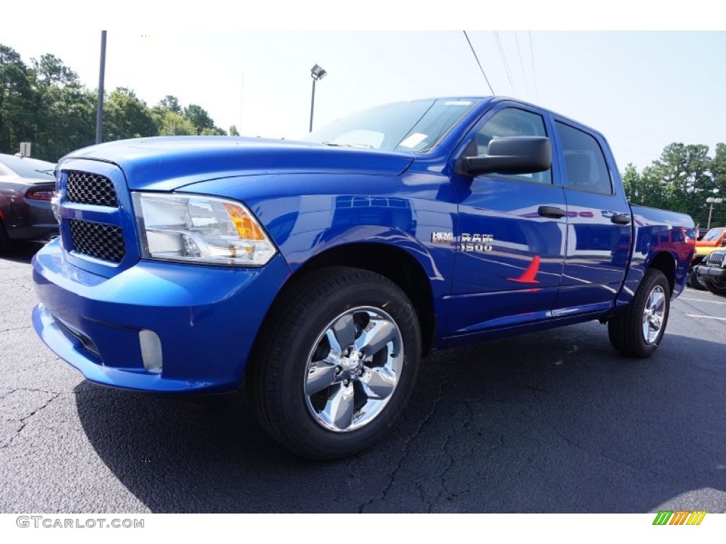 2015 1500 Express Crew Cab - Blue Streak Pearl / Black/Diesel Gray photo #3