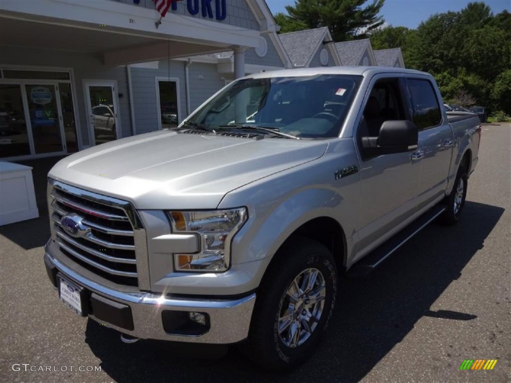 2015 F150 XLT SuperCrew 4x4 - Ingot Silver Metallic / Medium Earth Gray photo #3