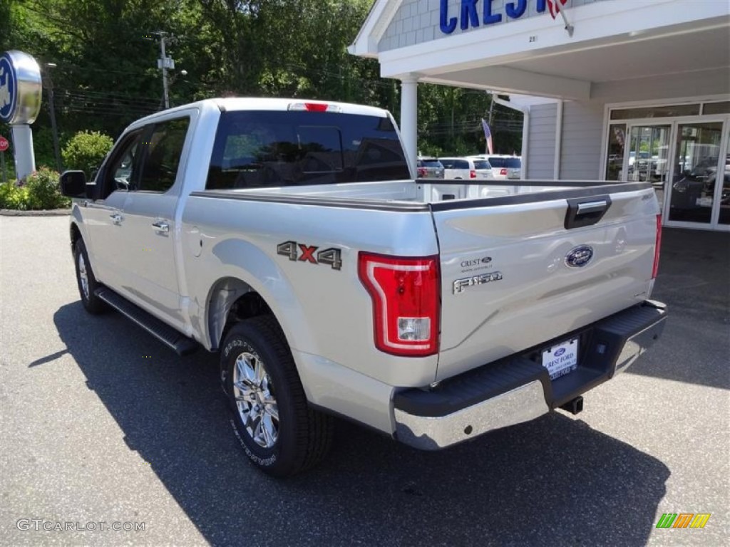 2015 F150 XLT SuperCrew 4x4 - Ingot Silver Metallic / Medium Earth Gray photo #5