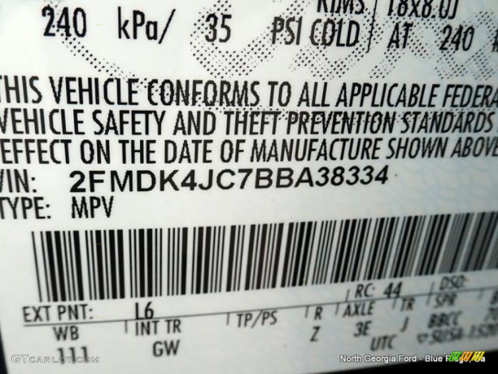 2011 Edge SEL AWD - Kona Blue Metallic / Charcoal Black photo #30