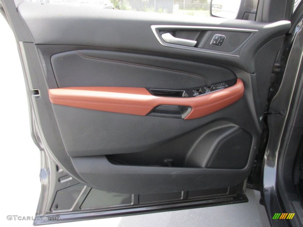 2015 Ford Edge Titanium Cognac Door Panel Photo #105394110