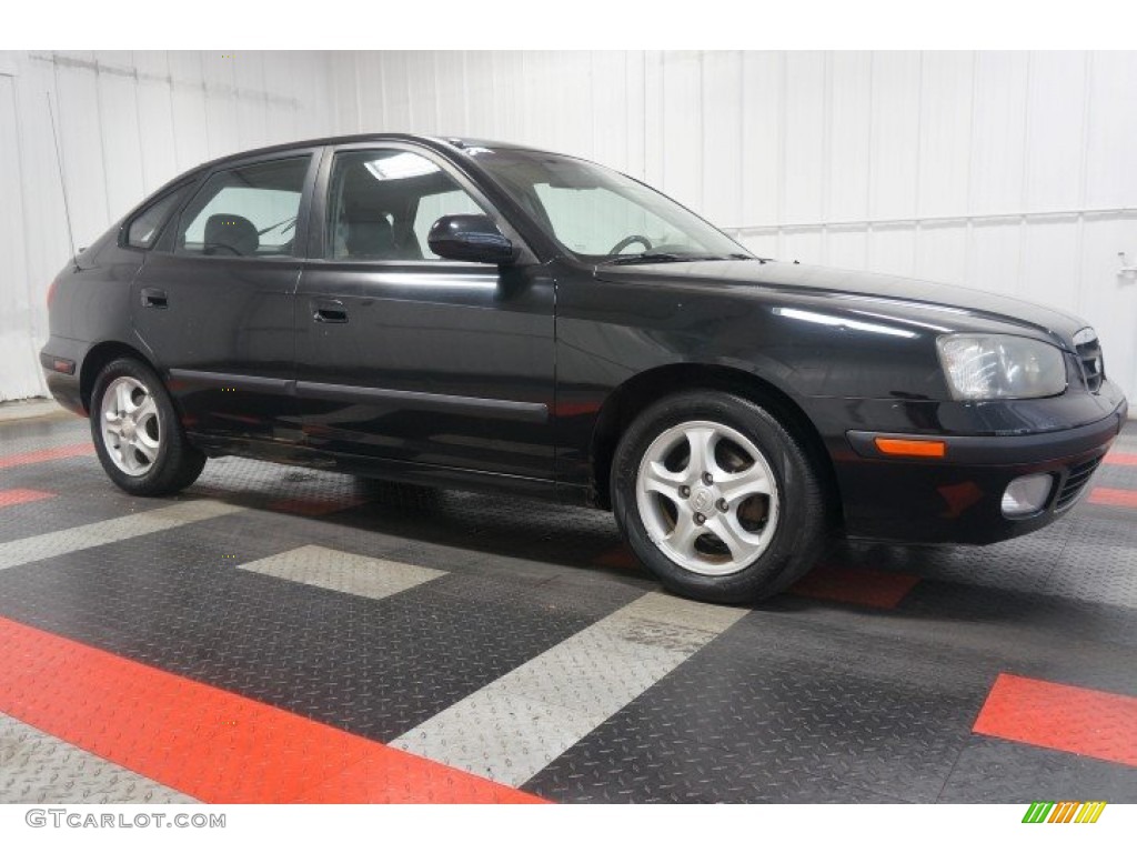 2003 Elantra GT Hatchback - Black Obsidian / Dark Gray photo #6