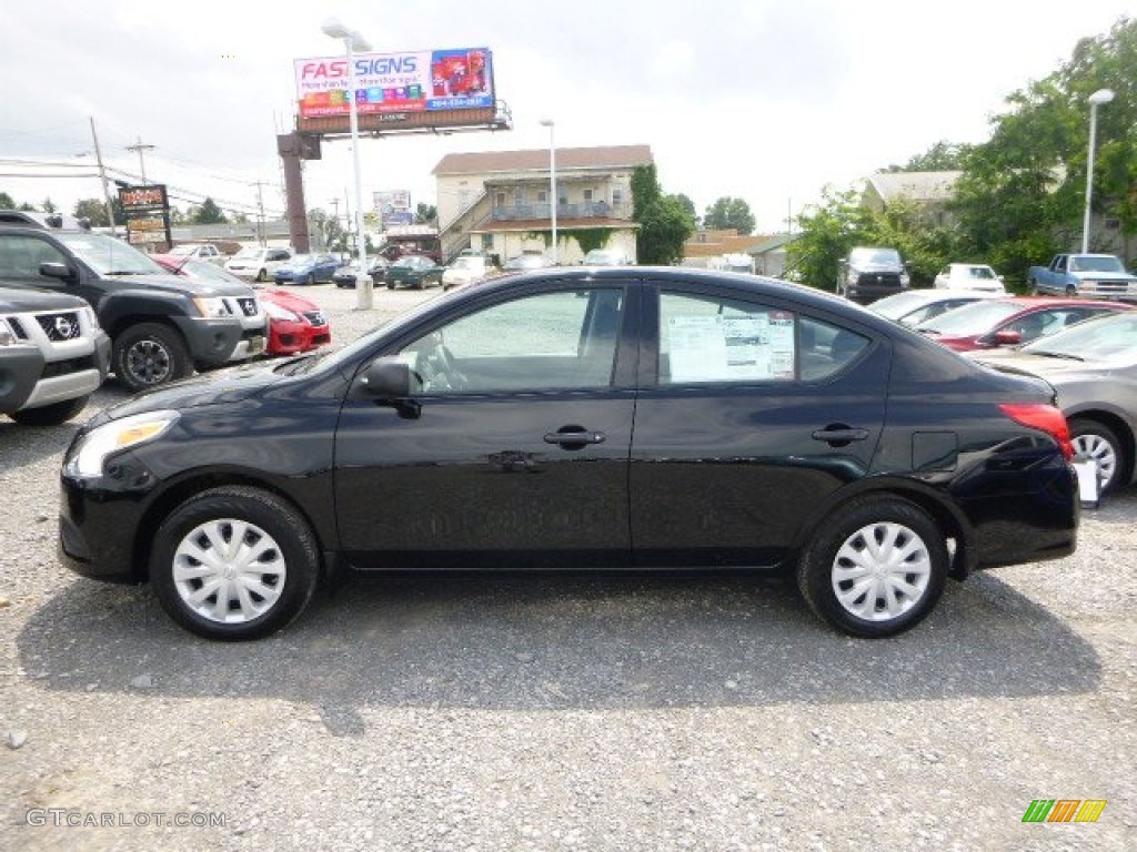 2015 Super Black Nissan Versa 1.6 S Sedan #105390592 Photo #7 | GTCarLot.com - Car Color Galleries